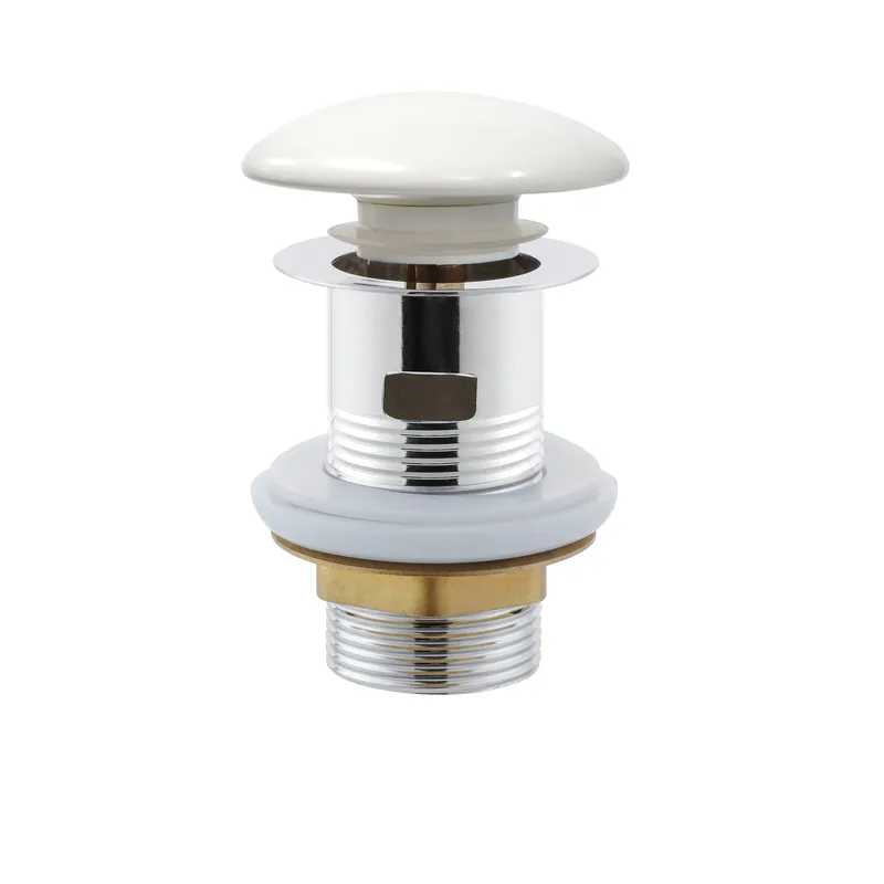 Донний клапан для раковини Mixxus POP-UP-08 WHITE 1 1 1/4" автомат CLICK-CLACK з переливом (AC3564), фото 1