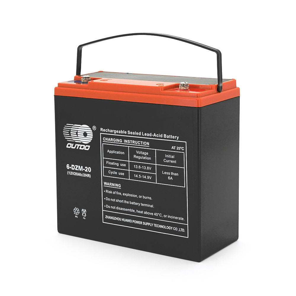 Тягова акумуляторна батарея AGM OUTDO 6-DZM-20, 12 V 20 Ah, (80 х 78 х 170 ), Q2, фото 1