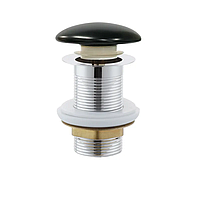 Донний клапан для раковини Mixxus POP-UP-09 BLACK 1 1/4" автомат CLICK-CLACK без переливу (AC3568)