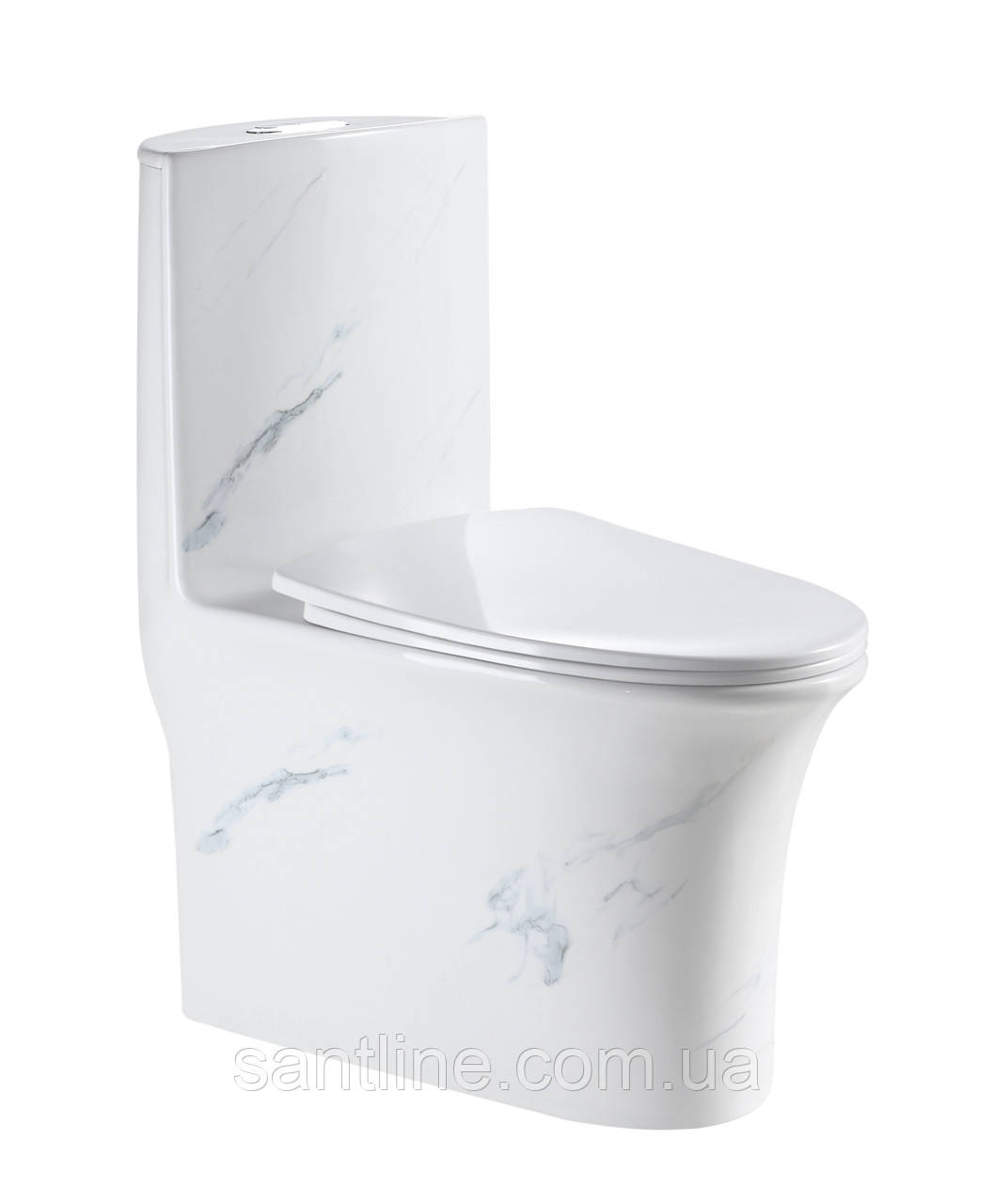 Унітаз-моноблок SY 1612 PRINT rim 71*39*77 білий ( А0058450 ), фото 1