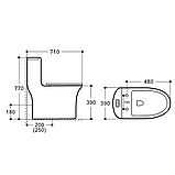 Унітаз-моноблок SY 1612 PRINT rim 71*39*77 білий ( А0058450 ), фото 2