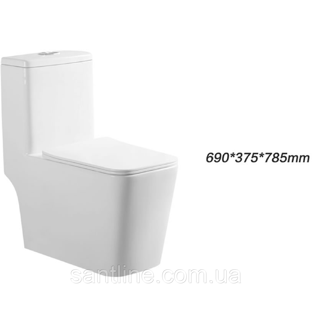 Унітаз-моноблок SY 1616  69*37.5*78.5 білий ( А0058451 ), фото 1