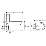 Унітаз-моноблок SY 1618 67.5*37*75 білий ( А0058452 ), фото 2