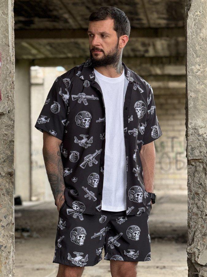 Літній чоловічий мілітарі комплект OBLIVION War Чорний, софт, дихаючий, фото 1