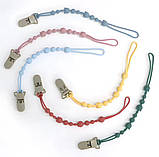 Силіконовий тримач для пустушки та іграшок "Мішка" 1 шт (блакитний), фото 3