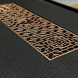 Велика містка чайна дошка з металевою вставкою Чорна 42х25х3,5 см, фото 3