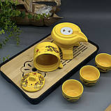 Чайний набір для церемонії Гунфу-ча Керамічний набір для китайської чайної церемонії Яскравий Дракон, фото 4