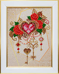Набір для вишивки бісером "Ключ від серця", 20x27 см