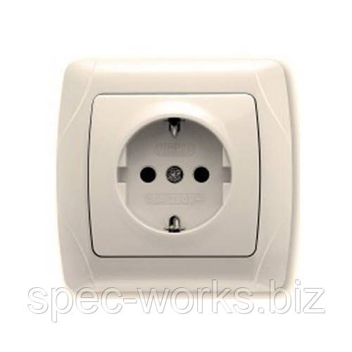 Розетка із заземленням крем глянсова IP20 VIKO Carmen 90562008