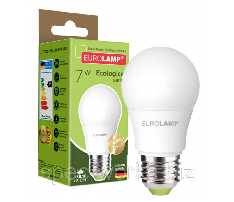 Світлодіодна LED-лампа Eurolamp А60 7W E27 3000K
