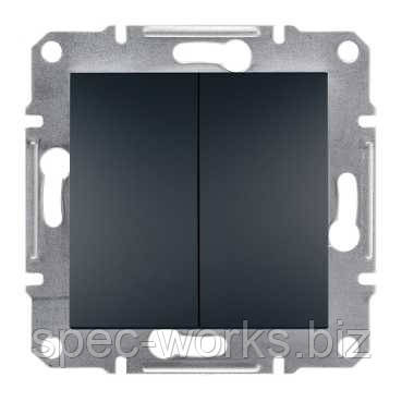 Вимикач 2-клавішний антрацит Schneider Asfora EPH0300171