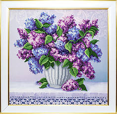 Набір для вишивки бісером "Бузковий букет", 35х35 см