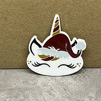 Серединка для бантиків Єдиноріг у новорічній шапці, шт, Різнокольоровий