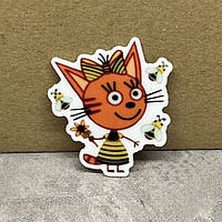 Серединка для бантів, Карамелька+бджілки, 40*36 мм, арт 012196, 1 шт, Різнокольоровий