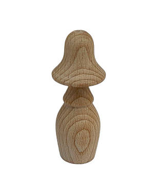 Дерев'яна іграшка на ялинку "Грибочок Високий" 8,5 см. | заготівля для декору під фарбування для декупажу, фото 1