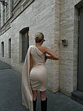 Жіноча вечірня сукня по фігурі з відкритим плечем і знімною шаллю, фото 8