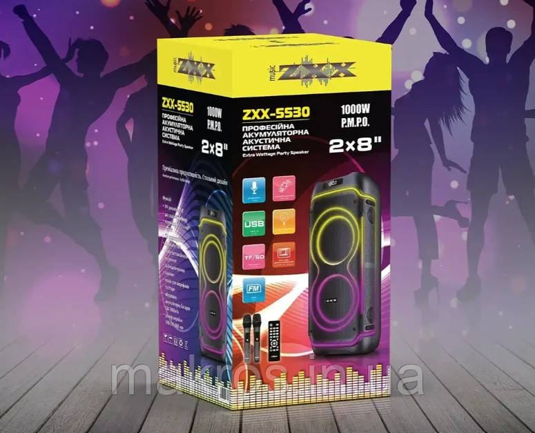 Акустичная переносная колонка ZXX-5530 2x8