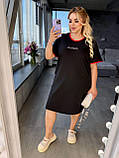 Сукня футболка вільного крою Тканина: кулір бавовна, накат стрази Розмір: 48-50, 52-54, 56-58, фото 4