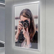 Фреймлайт А1 з клік-системою настінний, Світлова панель з алюмінієвою рамою для постера А1 594х841 мм, ACRY