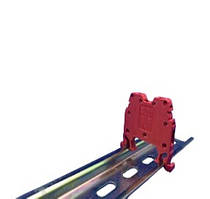 ЗНІ 4 мм2 червоний затискач набірний GISELT, затискна клема, гвинтова G MRK4-Red з'єднувальний на DIN рейку