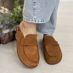 Сабо клоги жіночі замшеві. Колір рудий