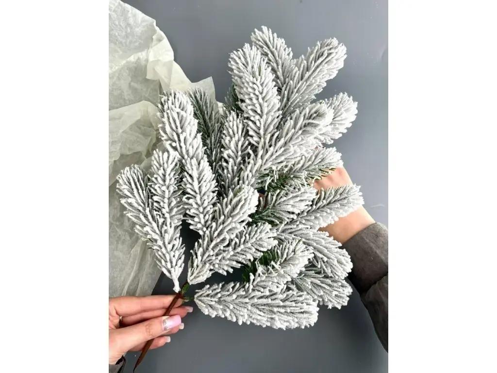 Искусственная ветвь  ели заснеженная  Premium литая  53 см