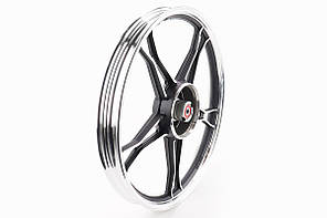 Диск передній литий 1,4-17" DELTA, чорно-сріблястий, "промені" (вісь 10мм), фото 3