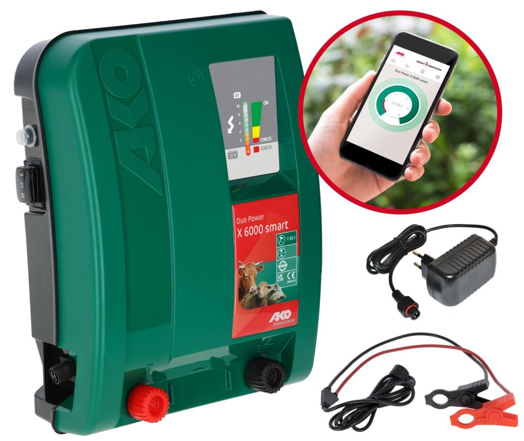 Електропастух (генератор імпульсів) AKO Duo Power X 6000 Smart, 7.5 Дж, 12V/220V