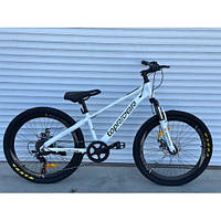 Спортивный велосипед TopRider "ТОП100" 24 дюйма. Алюминиевый Суперлегкий. Дисковые тормоза. SHIMANO.
