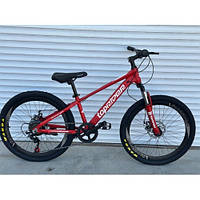 Спортивний велосипед TopRider "ТОП100" 26 дюйма. Алюмінієвий Суперлегкий. Дискові гальма. SHIMANO. Червоний