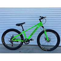 Спортивний велосипед TopRider "ТОП100" 26 дюйма. Алюмінієвий Суперлегкий. Дискові гальма. SHIMANO. Салатовий