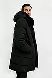 Подовжений чоловічий пуховик Finn Flare W20-61001-200 чорний S, фото 3