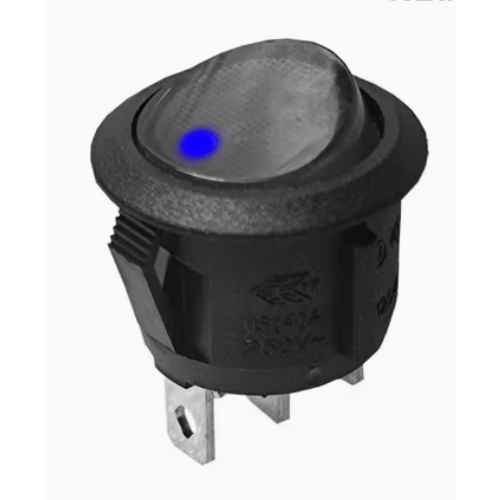 Автомобільна кругла кнопка перемикач підсвічуванням ON-OFF KCD1-5-101, 12В, фото 1