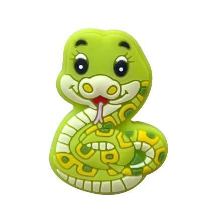 Міні Змія (зелена), силіконова намистина, фото 1