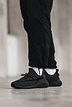 Чоловічі кросівки Adidas Yeezy Boost 350 літні весна-осінь-літо рефлективні чорні легкі. Фото наживо. ТОП, фото 2