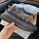 Чоловічі кросівки Adidas Yeezy Boost 350 літні весна-осінь-літо рефлективні чорні легкі. Фото наживо. ТОП, фото 3