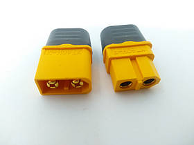 Роз'єми живлення Amass XT60H, 500В, 60А, 2-х контактні, комплект (штекер+гніздо), AWG12, жовті