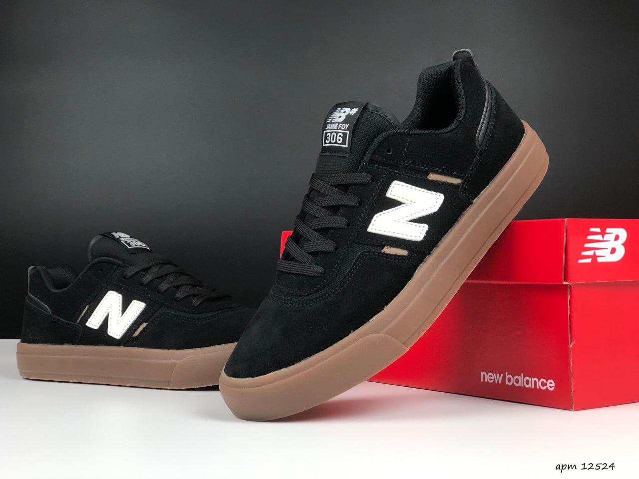 Чоловічі кросівки New Balance Numeric Jamie Foy 306 Black Brown Чорні Взуття Нью Беланс 306 замша демісезон, фото 1