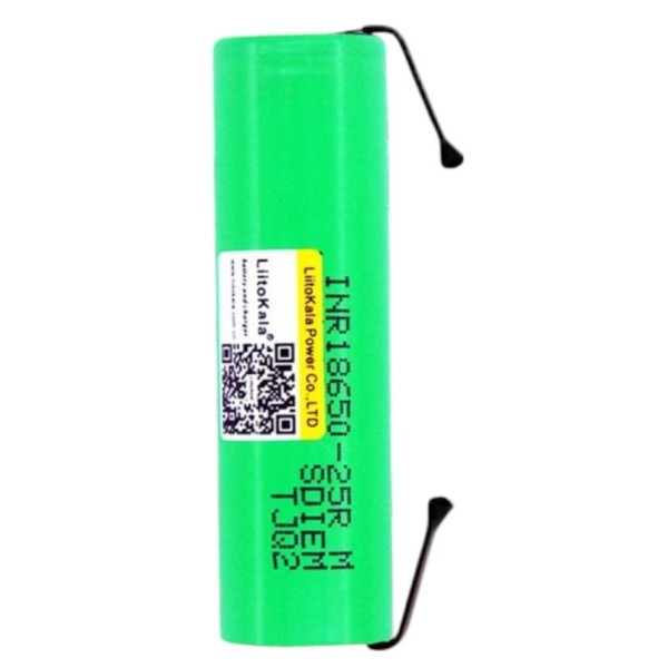 Акумулятор під паяння Li-ion LiitoKala 25R 18650 2500mah Салатовий, фото 1