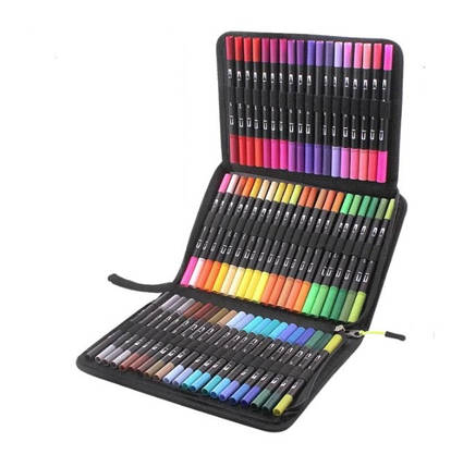 Набор акварельных двухсторонних маркеров в чехле 80шт (20), фото 1