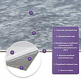 Самоклеюча стінова PET плитка Світло-сіра 600*300*2мм, фото 2