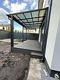 Терраса з монолітного полікарбонату та терасної дошки ДПК, фото 3