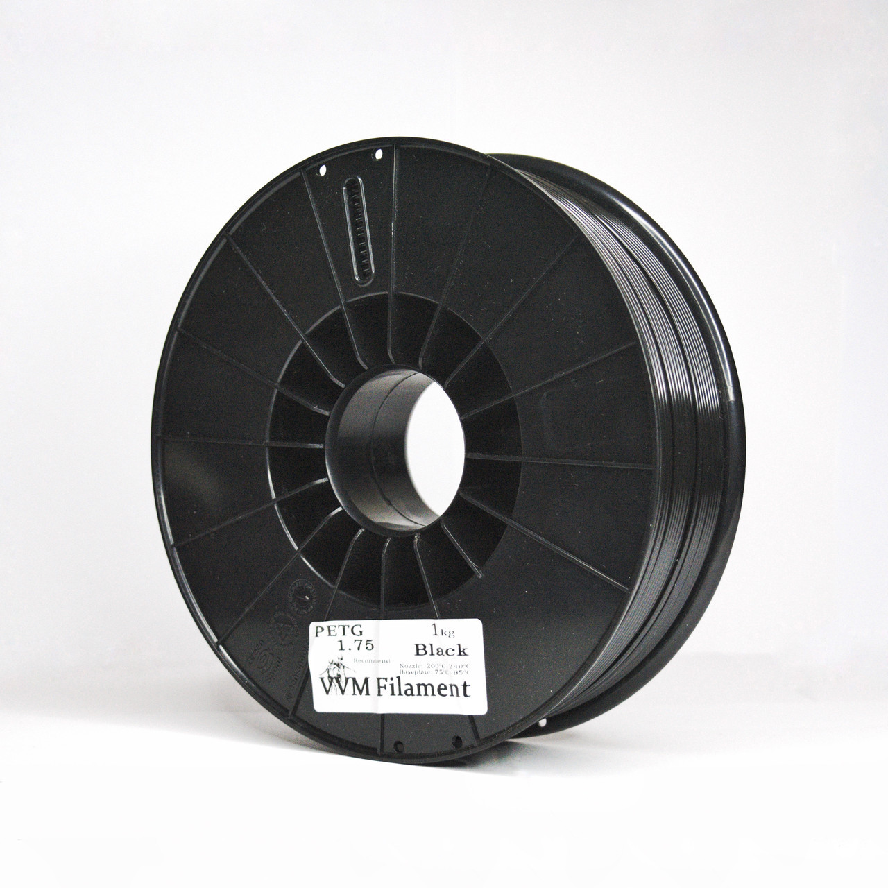 Пластик філамент VVM Filament Black, 1.75mm, 1kg, Чорний