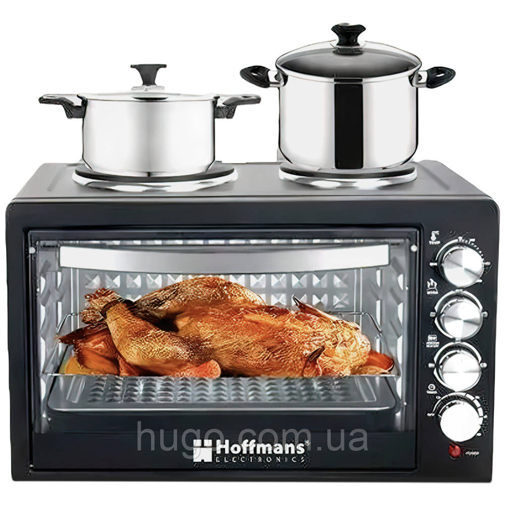 Електропіч з конфорками Hoffmans HM-753, 55 л, 2000 Вт / Електрична духовка / Електродуховка, фото 1