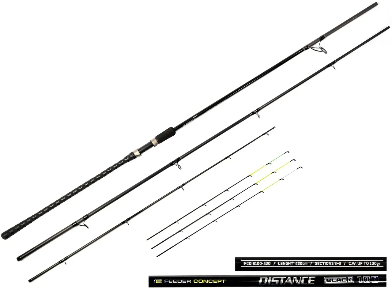 Вудилище фідерне Feeder Concept DISTANCE BLACK 100(130,150)/420см(450), фото 1