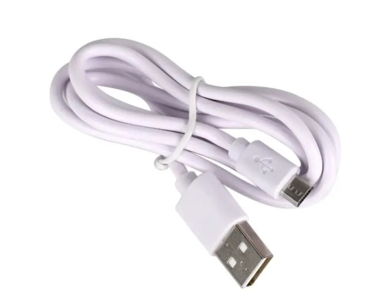 Кабель USB-micro USB 1,2 м круглий білий, фото 1