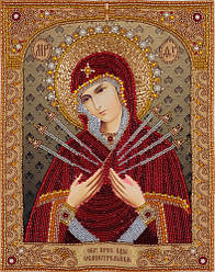 Набір для вишивки бісером Образ Пресвятої Богородиці "Семистрільна", 24x31 см