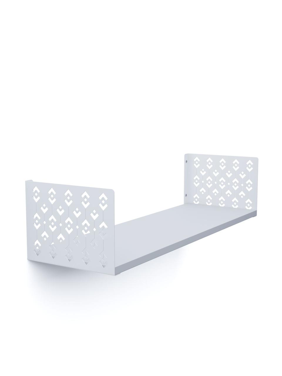 Полиця навісна "Візерунок" Metkas Home, 170×700×220 мм, ЛДСП та фарбований метал, Білий сніг (VPN017330702211WW)