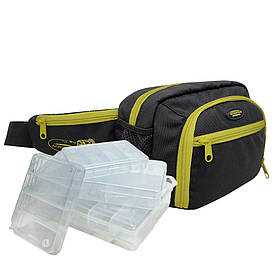 Поясна сумка для спінінгіста Acropolis СДС-4у з 4 коробками: для приманок, воблерів, силікону