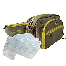 Поясна сумка для спінінгіста Acropolis СДС-4у з 4 коробками: для воблерів, силікону, блешень